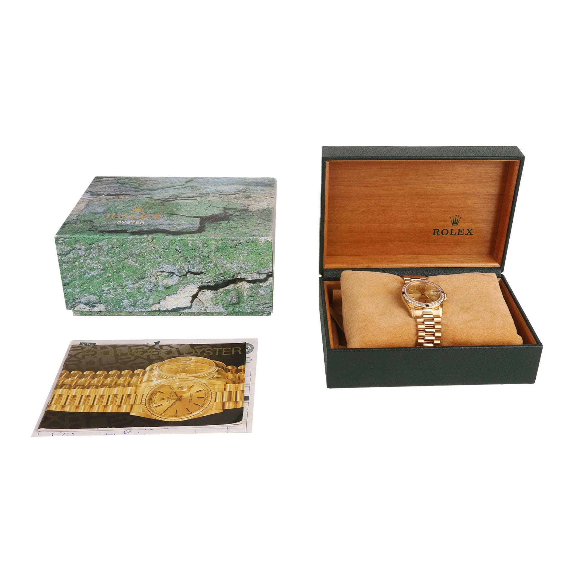 18ct Yellow Gold Rolex Datejust Diamond Dial Watch With President Bracelet