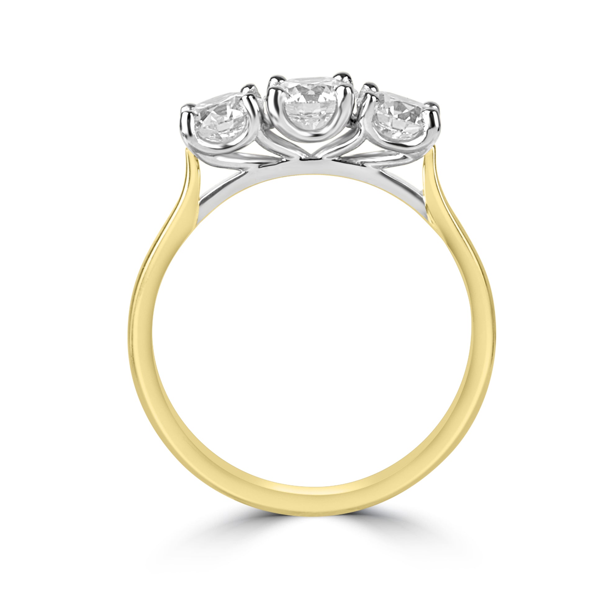 18ct Yellow Gold & Platinum 3 Stone RBC Engagement Ring