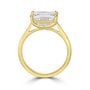 18ct Gold 3.29ct Emerald Cut Lab Grown Diamond Pre-Owned Solitaire Ring