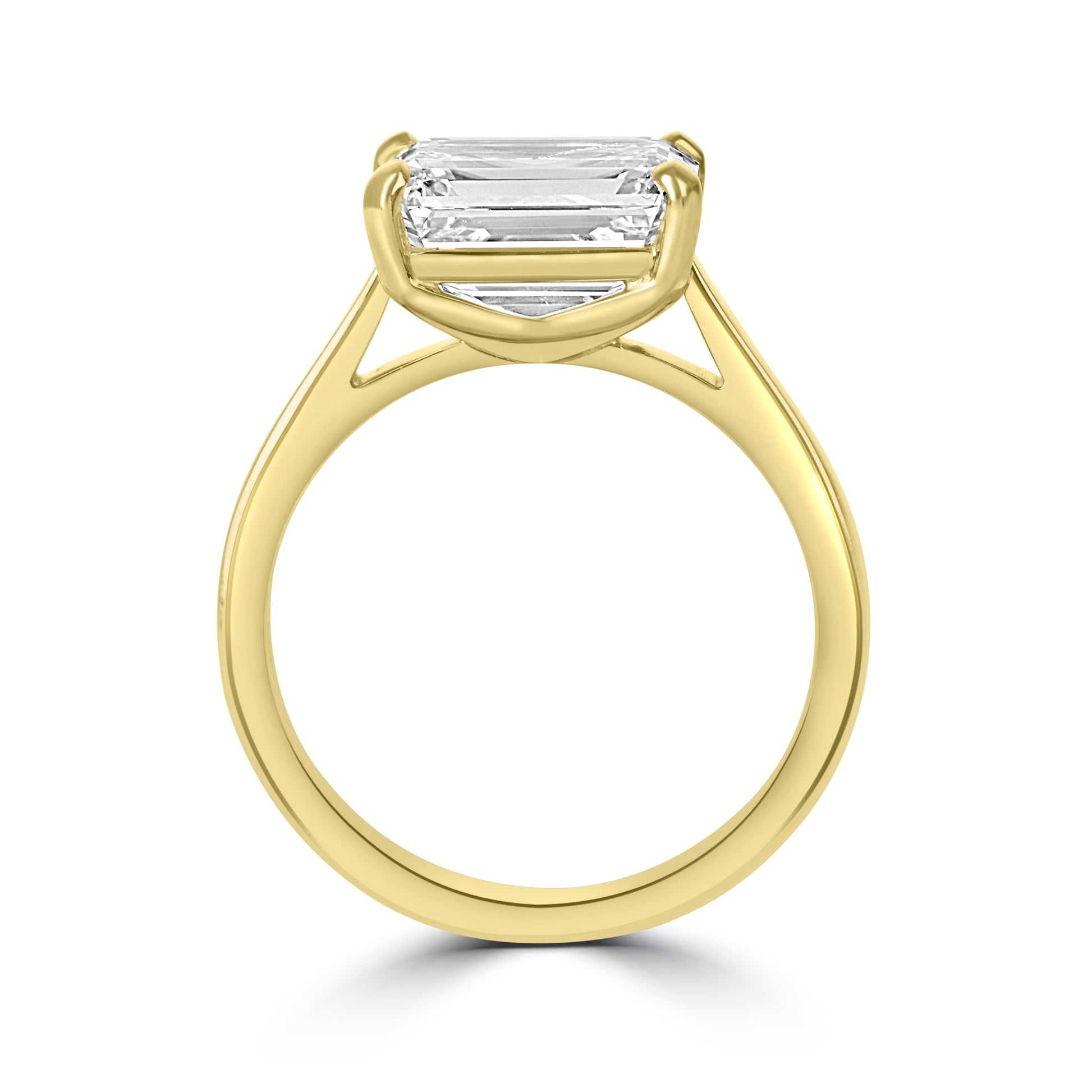 18ct Gold 3.29ct Emerald Cut Lab Grown Diamond Pre-Owned Solitaire Ring