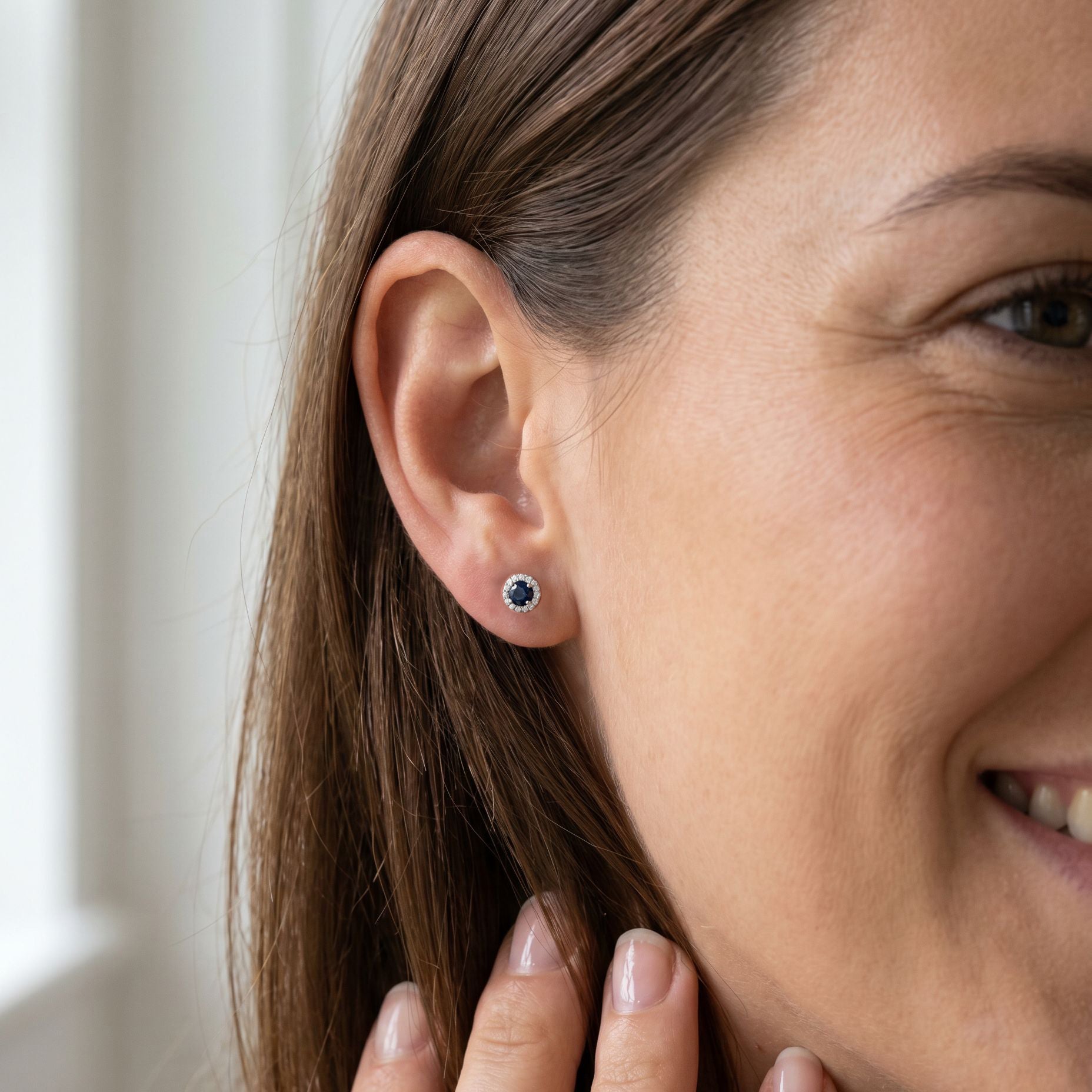 18ct Gold Sapphire and Diamond Cluster Earrings