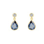 18ct Gold Sapphire and Diamond Drop Pre-Owned Earrings
