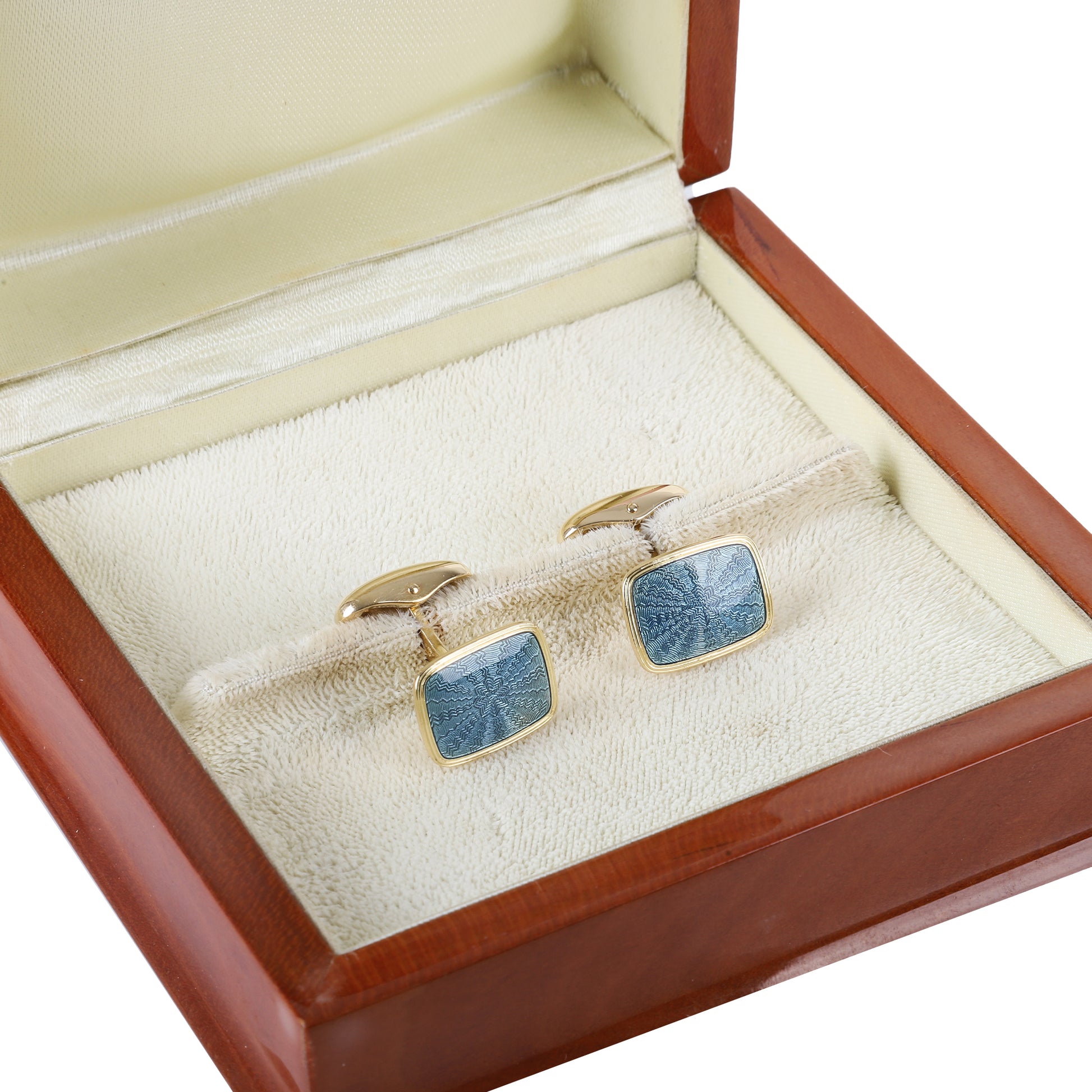 18ct Gold and Enamel Fabergé Pre-Owned Cufflinks