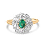 18ct Rose Gold Emerald & Diamond Cluster Ring, Circa 1.50ct Pre-Owned

