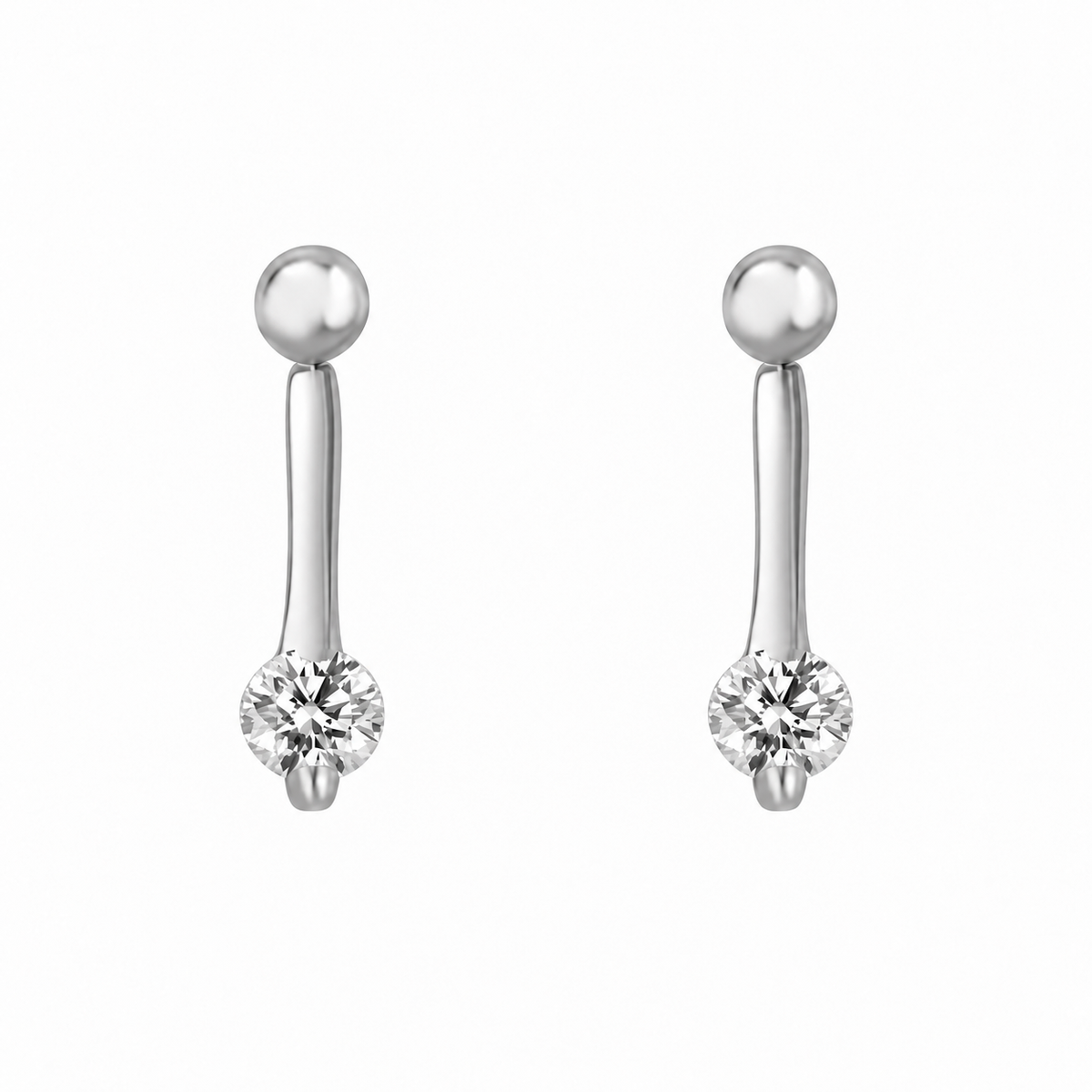 18ct White Gold 0.50ct Round Diamond Earrings