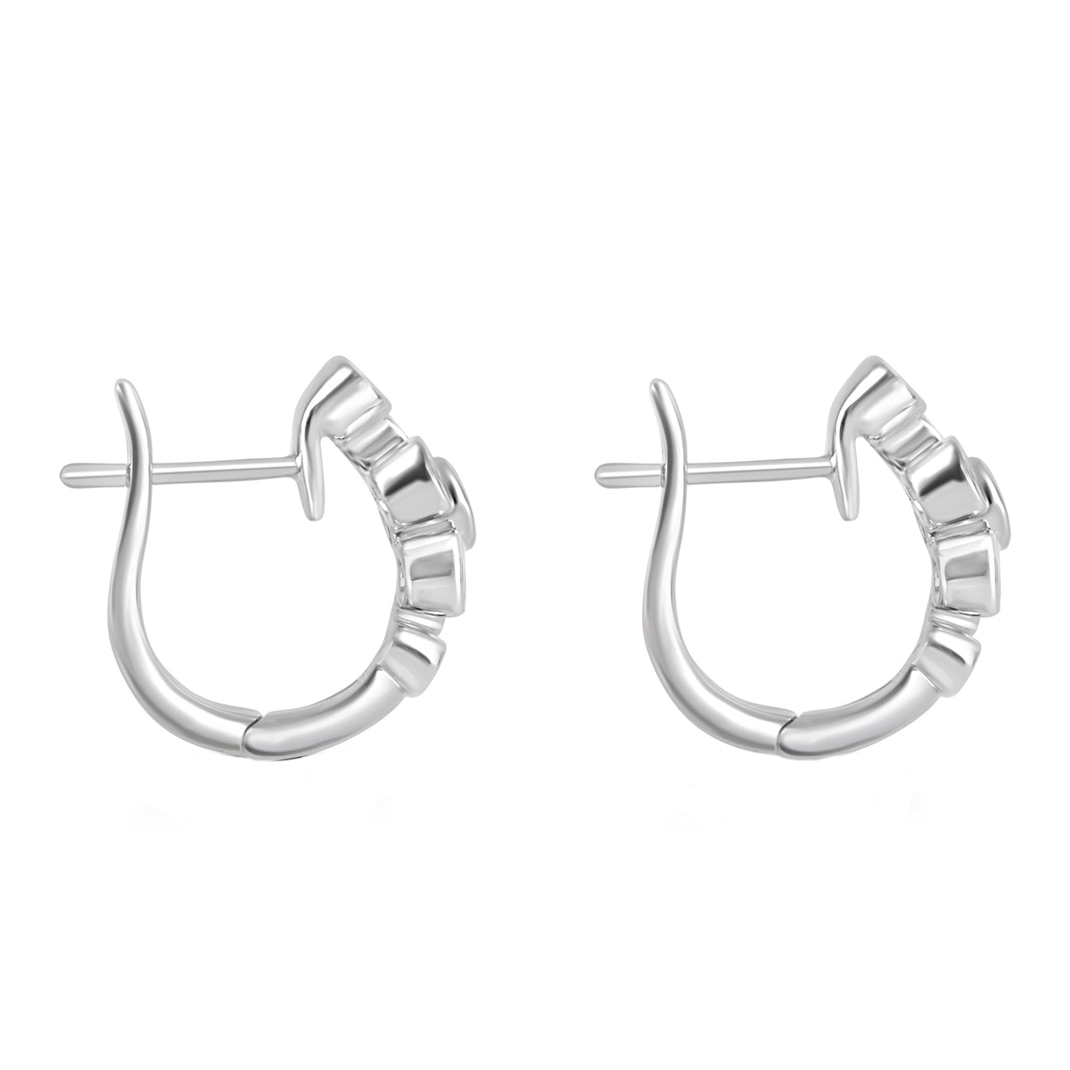 18ct White Gold 0.65ct Diamond Cascata Bubble Huggie Hoop Earrings