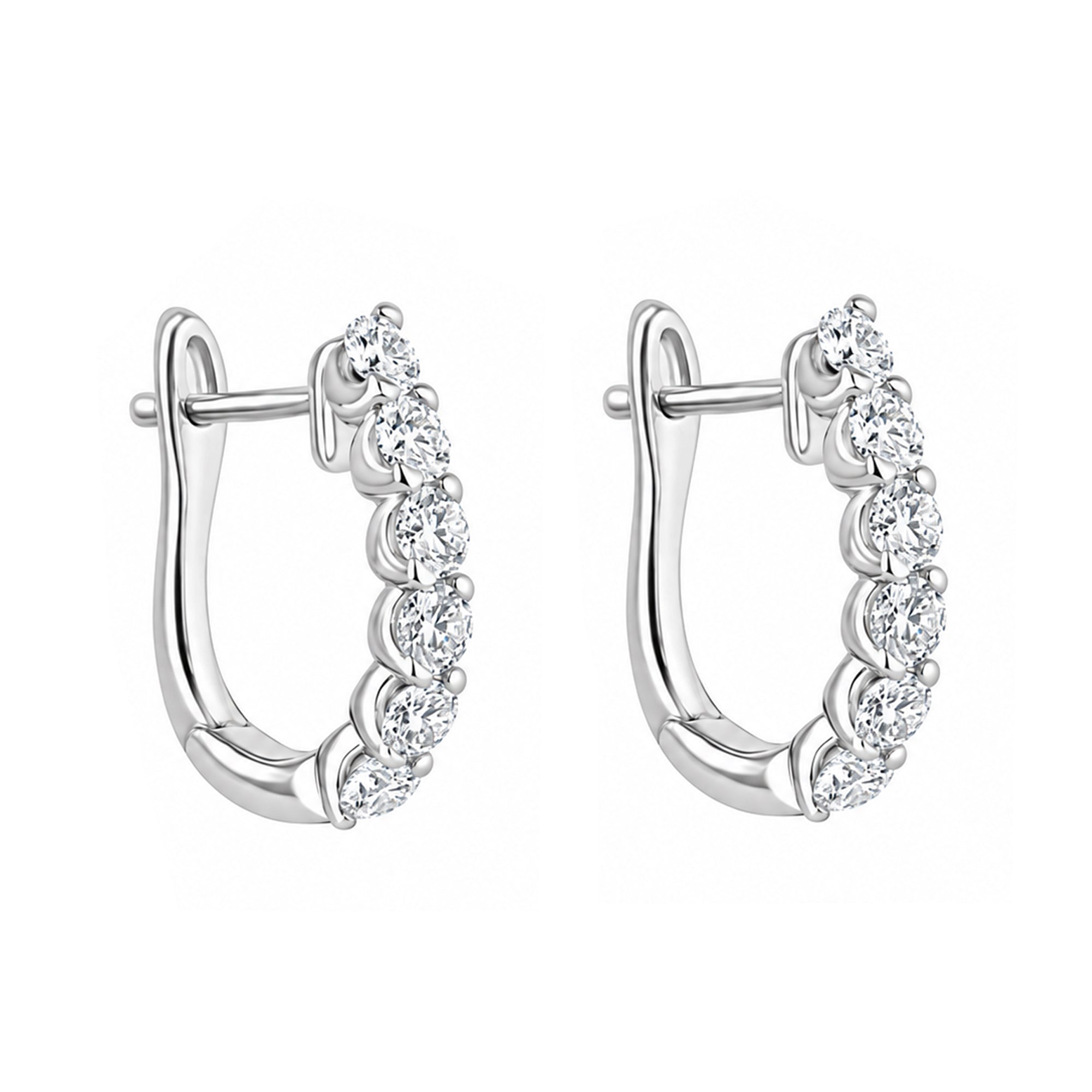 18ct White Gold 0.91ct Diamond Hoop Earrings