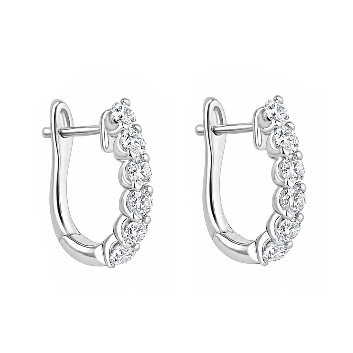 18ct White Gold 0.91ct Diamond Hoop Earrings
