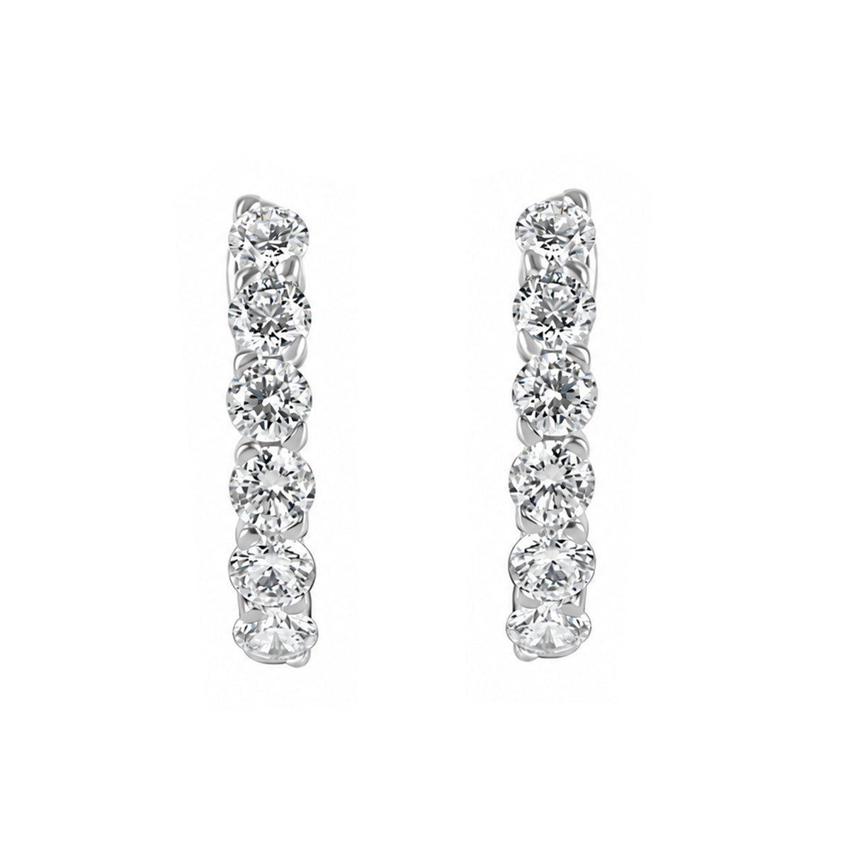 18ct White Gold 0.91ct Diamond Hoop Earrings