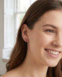 18ct White Gold 0.92ct Oval Pink Tourmaline and Round Diamond Trefoil Set Studs