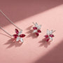 18ct White Gold 1.00ct Ruby & 0.69ct Diamond Scattered Flower Earrings