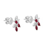 18ct White Gold 1.00ct Ruby & 0.69ct Diamond Scattered Flower Earrings