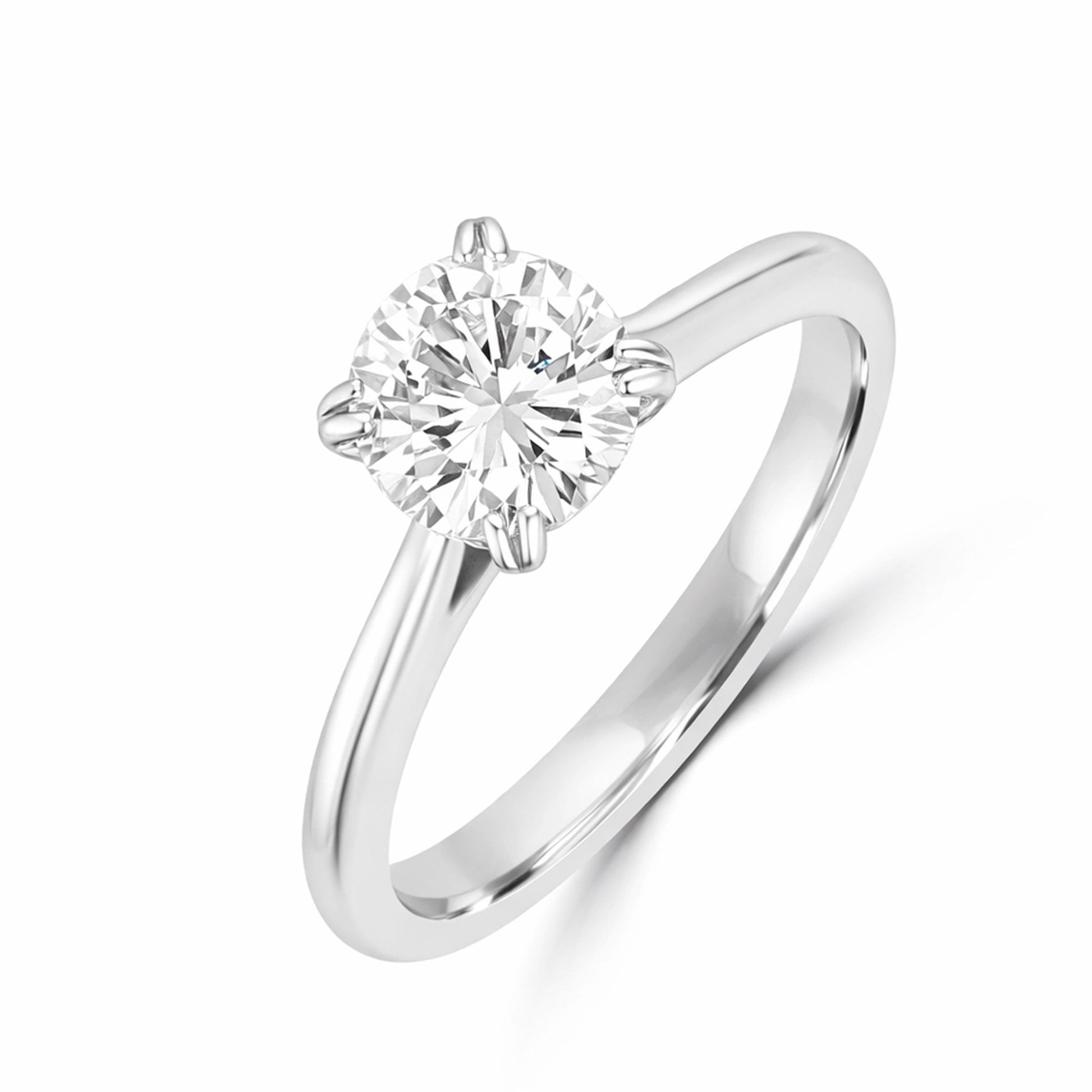 18ct White Gold 1.03ct Round Diamond Solitaire Engagement Ring