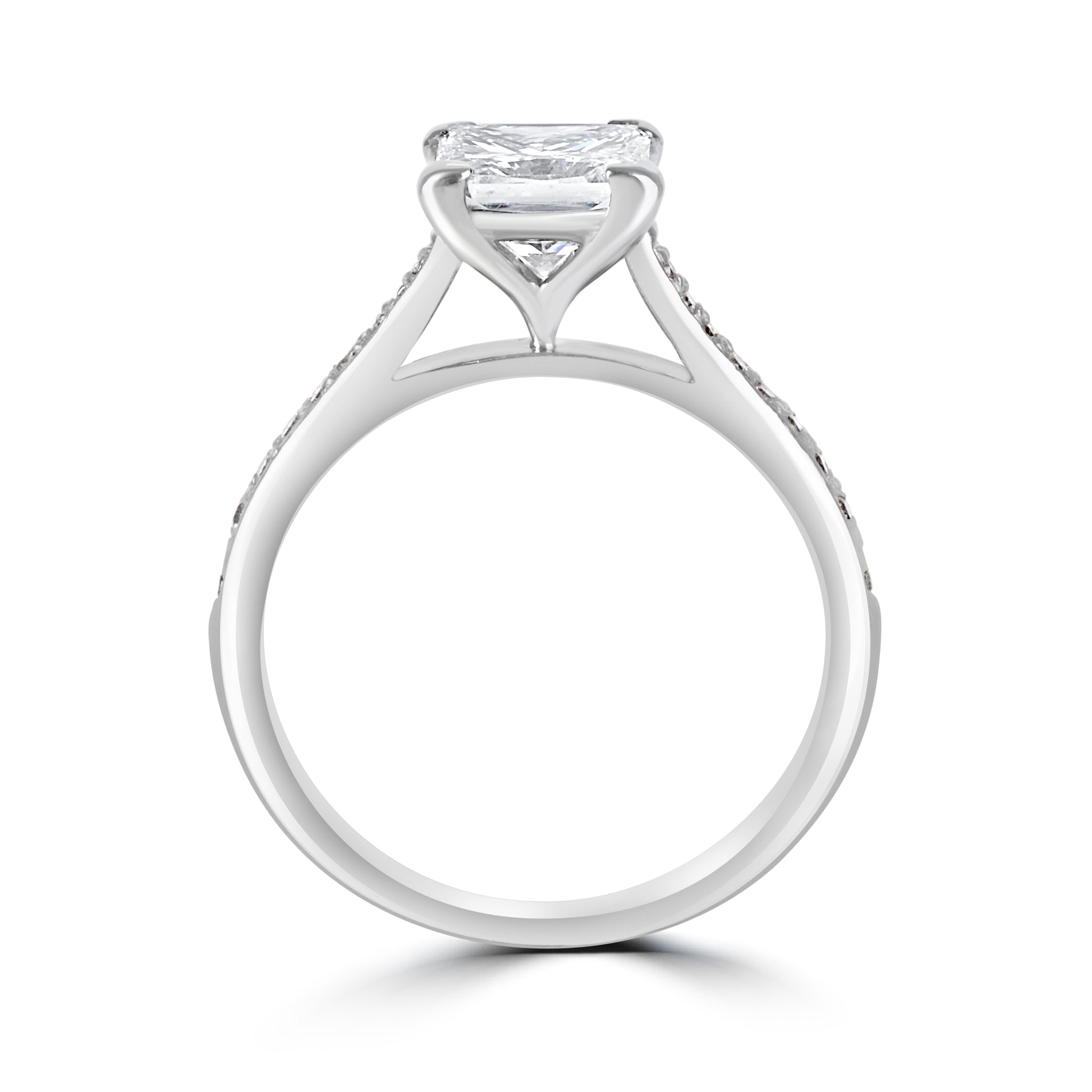 18ct White Gold 1.28ct GIA Princess Cut Diamond Engagement Ring