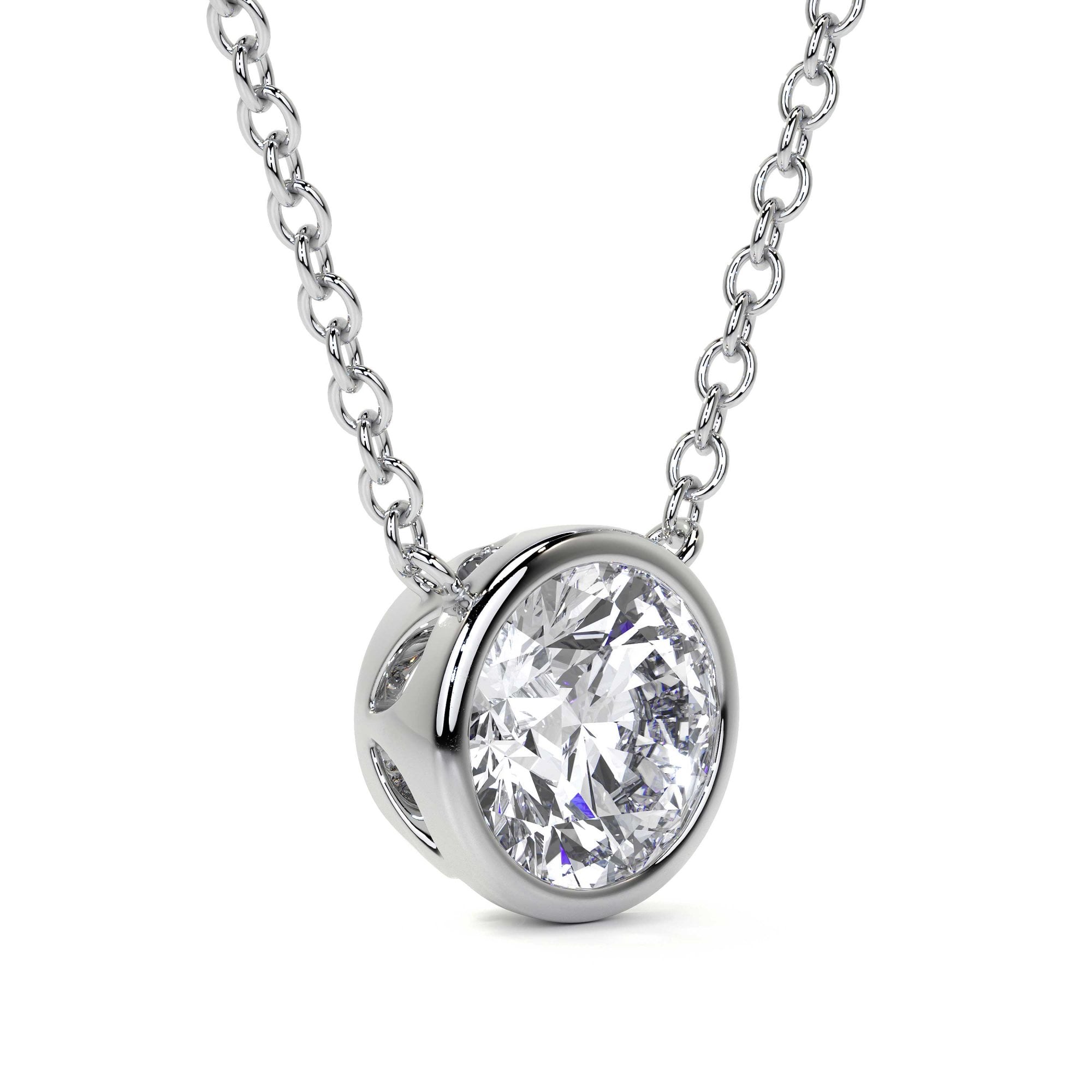 18ct White Gold 1ct Round Brilliant Lab Grown Diamond 'Victoria' Necklace