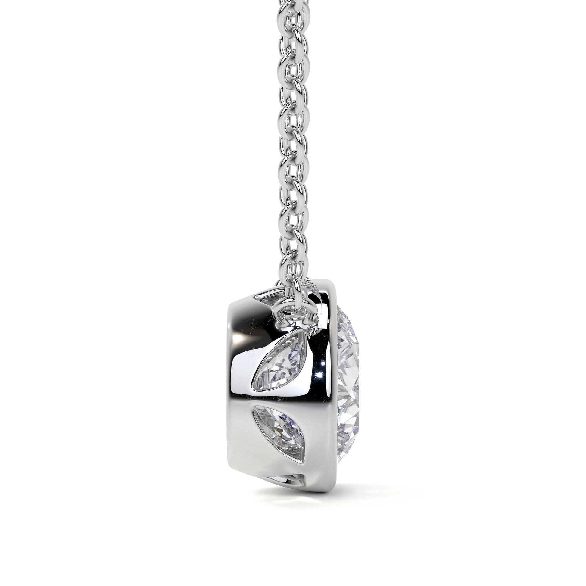 18ct White Gold 1ct Round Brilliant Lab Grown Diamond 'Victoria' Necklace
