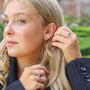 18ct White Gold Alternating Sapphire & Diamond Hoop Earrings