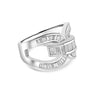 18ct White Gold Baguette Diamond Knot Pre-Owned Ring