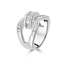 18ct White Gold Baguette Diamond Knot Pre-Owned Ring