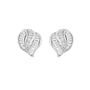 18ct White Gold Baguette Diamond Swirl Stud Pre-Owned Earrings