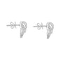 18ct White Gold Baguette Diamond Swirl Stud Pre-Owned Earrings