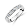 18ct White Gold Baguette & Round Brilliant Cut Diamond Half Eternity Pre-Owned Ring