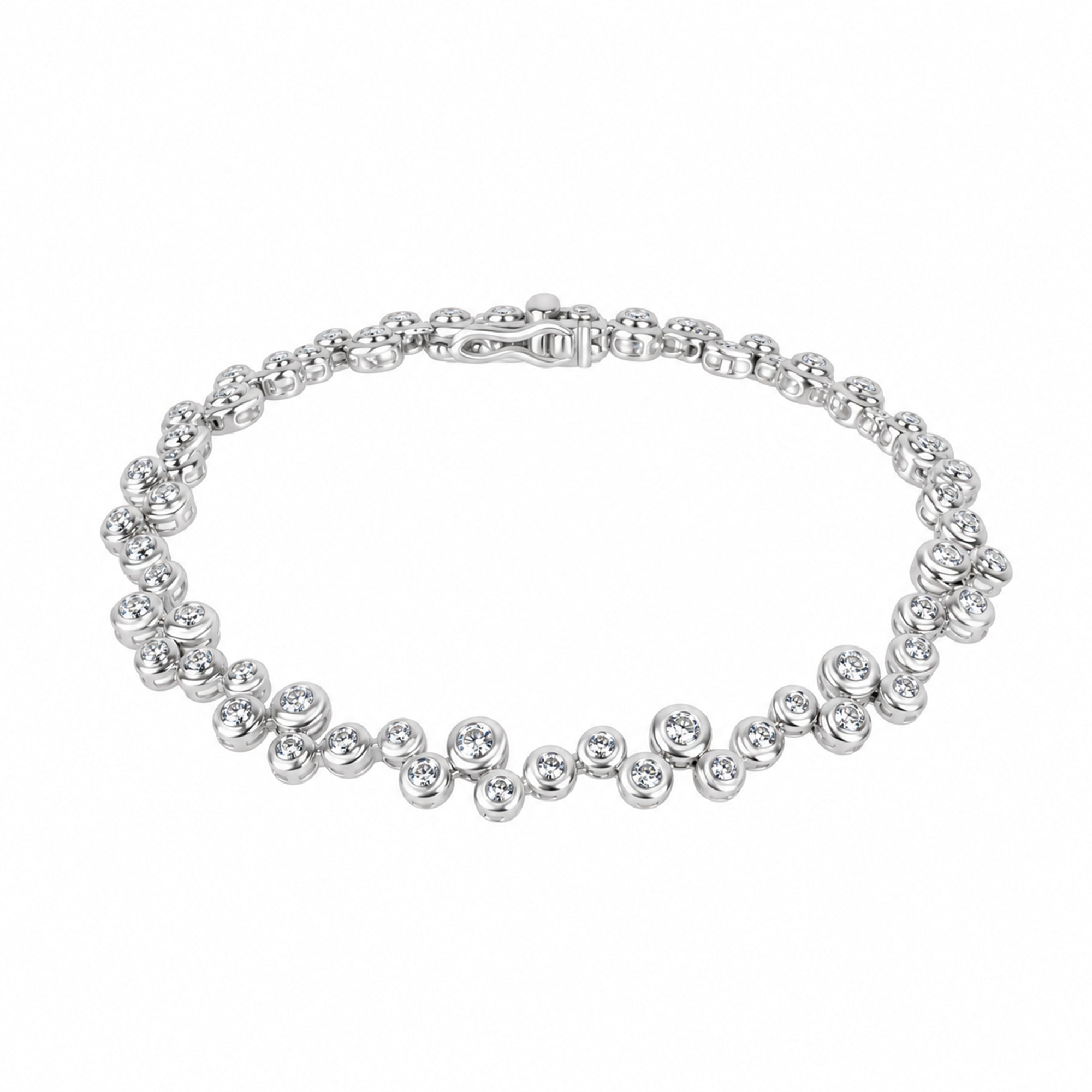 18ct White Gold Bubble Cascata??? Diamond Bracelet