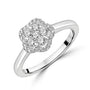 18ct White Gold Diamond Flower Halo Ring