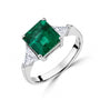 18ct White Gold Dress Ring With With Emerald and Diamonds