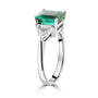 18ct White Gold Dress Ring With With Emerald and Diamonds