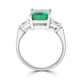 18ct White Gold Dress Ring With With Emerald and Diamonds