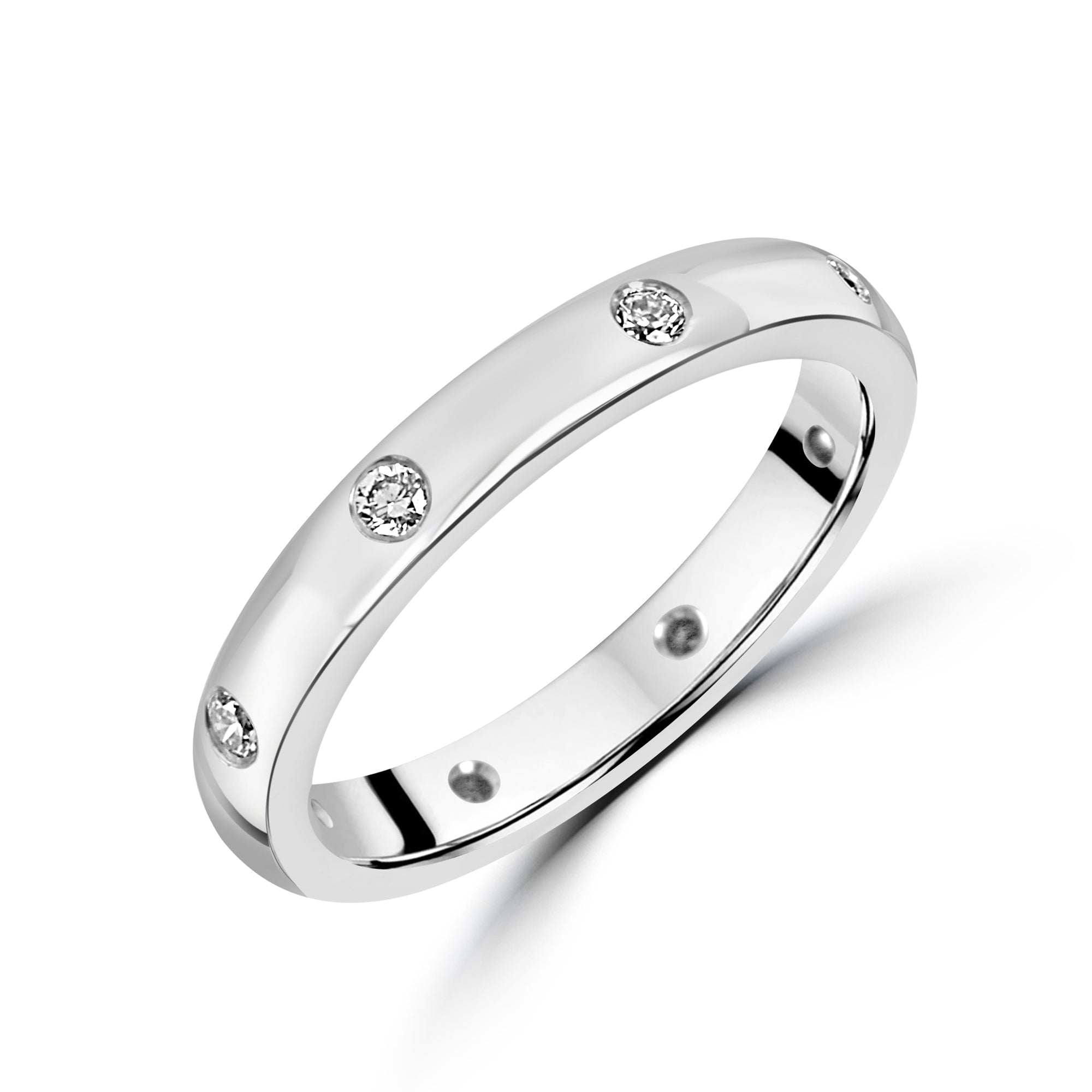 18ct White Gold Eight Diamond Pre-Owned Band Ring