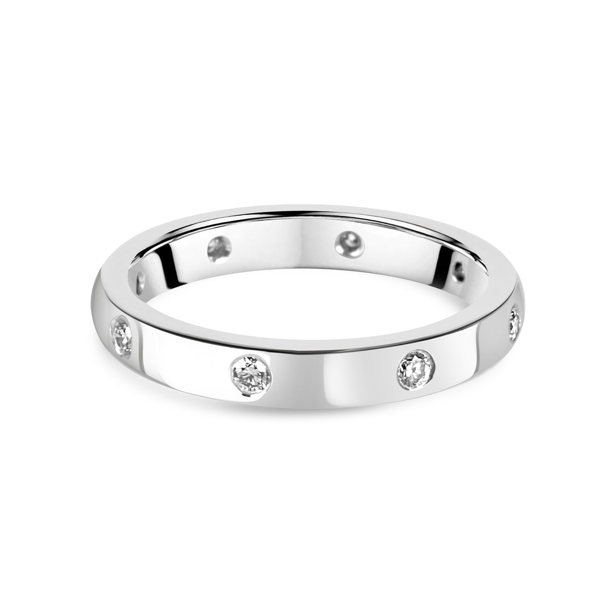18ct White Gold Eight Diamond Pre-Owned Band Ring