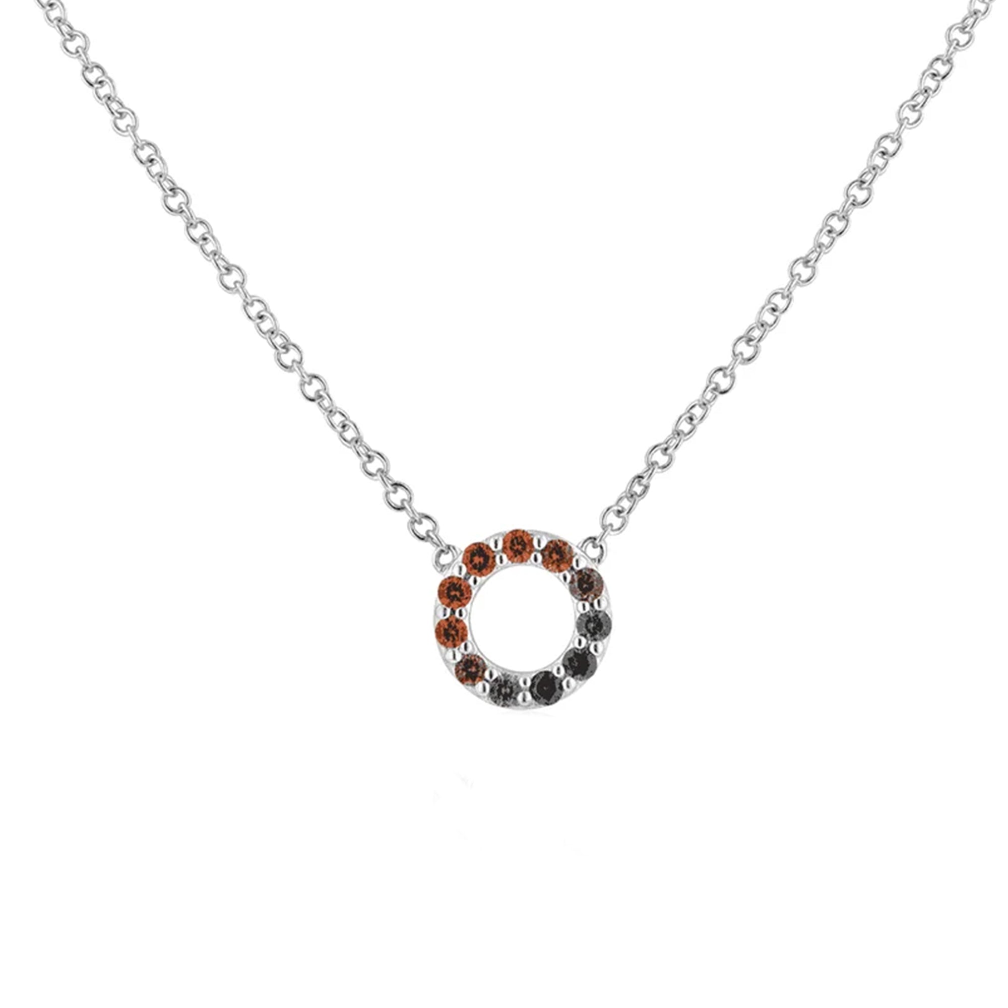 18ct White Gold Multi-Coloured Sapphire Circle Necklace