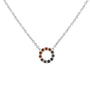 18ct White Gold Multi-Coloured Sapphire Circle Necklace