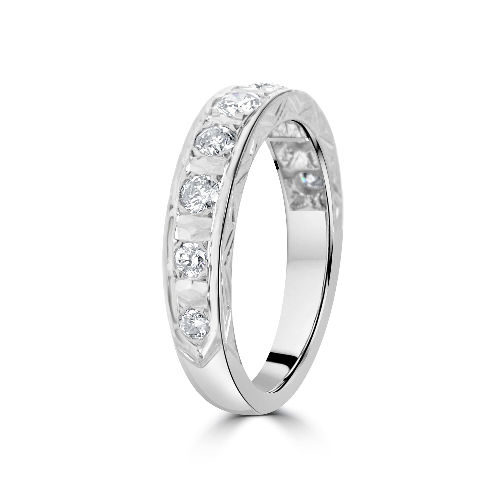 18ct White Gold Nine Stone Diamond Eternity Pre-Owned Ring