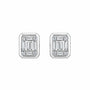 18ct White Gold Octavia Diamond Octagonal Rubover Cluster Earrings