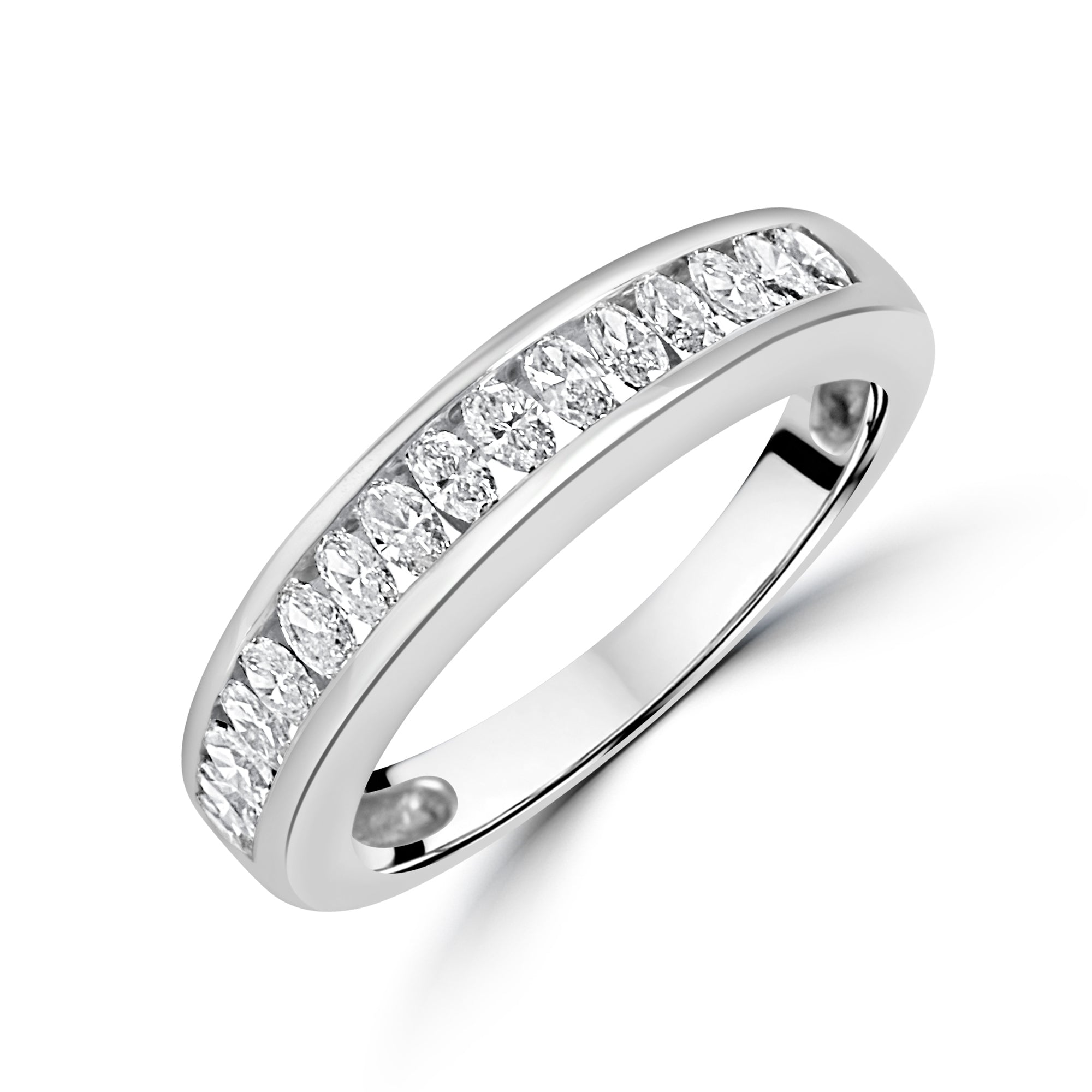18ct White Gold Oval Diamond Eternity Style Pre-Owned Ring