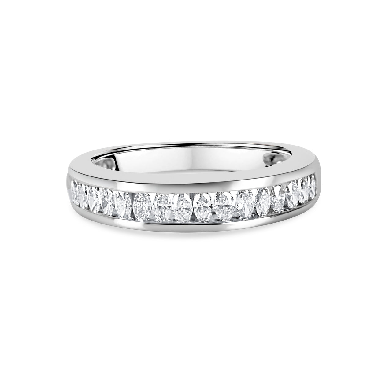 18ct White Gold Oval Diamond Eternity Style Pre-Owned Ring