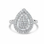 18ct White Gold Pear-Shaped Diamond Cluster Pre-Owned Ring