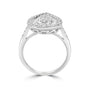 18ct White Gold Pear-Shaped Diamond Cluster Pre-Owned Ring
