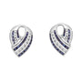 18ct White Gold Sapphire and Diamond Ribbon Stud Earrings