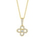 18ct Yellow Gold 0.22ct Diamond Open Flower Necklace