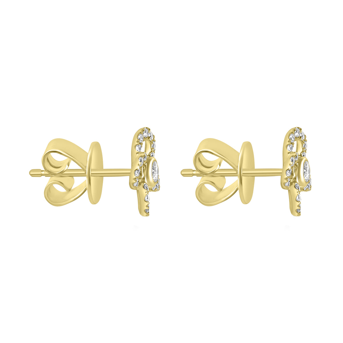 18ct Yellow Gold 0.28ct Diamond Open Flower Stud Earrings