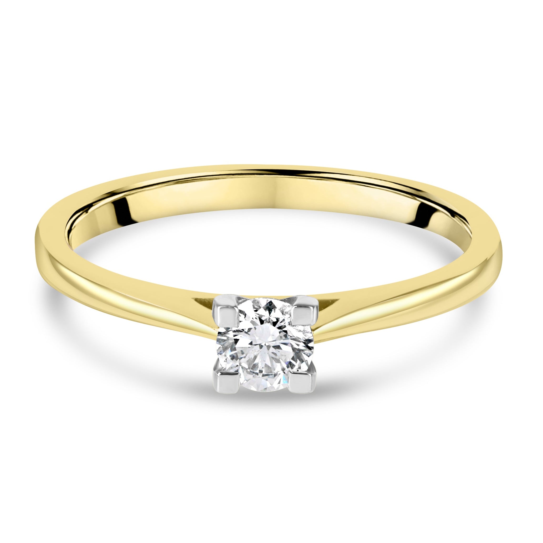18ct Yellow Gold 0.29ct Round Diamond Solitaire Engagement Ring
