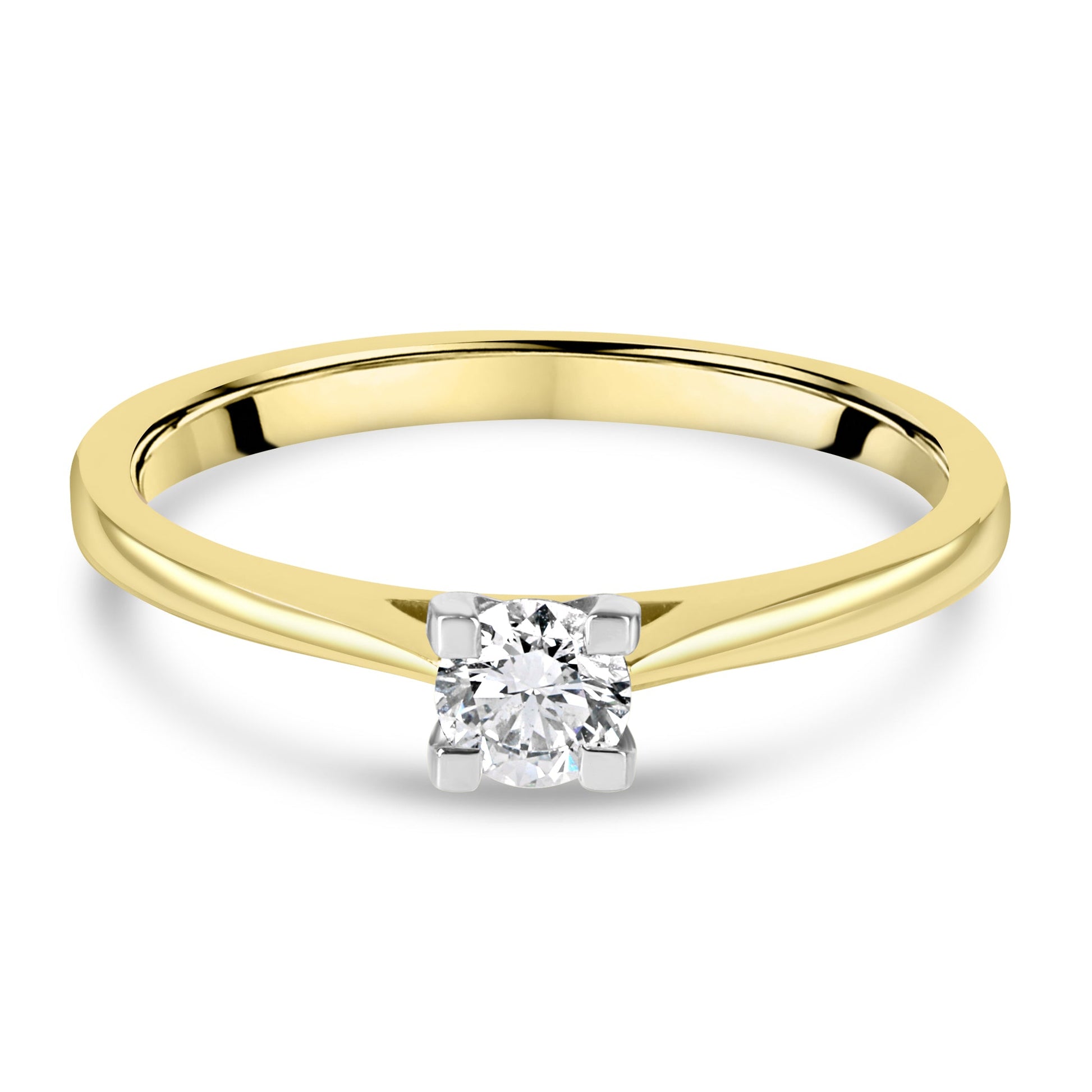 18ct Yellow Gold 0.29ct Round Diamond Solitaire Engagement Ring