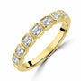 18ct Yellow Gold 0.62ct Emerald Cut Diamond Seven Stone Ring