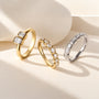 18ct Yellow Gold 0.62ct Emerald Cut Diamond Seven Stone Ring