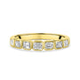 18ct Yellow Gold 0.62ct Emerald Cut Diamond Seven Stone Ring