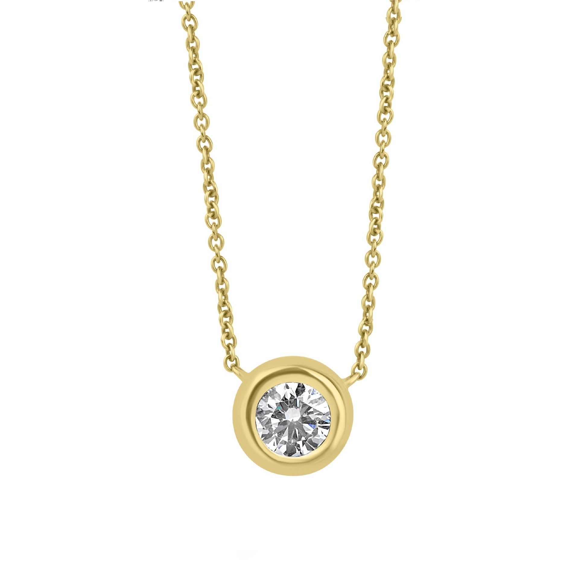 18ct Yellow Gold 0.75ct Round Lab Grown Diamond 'Donut' Necklace